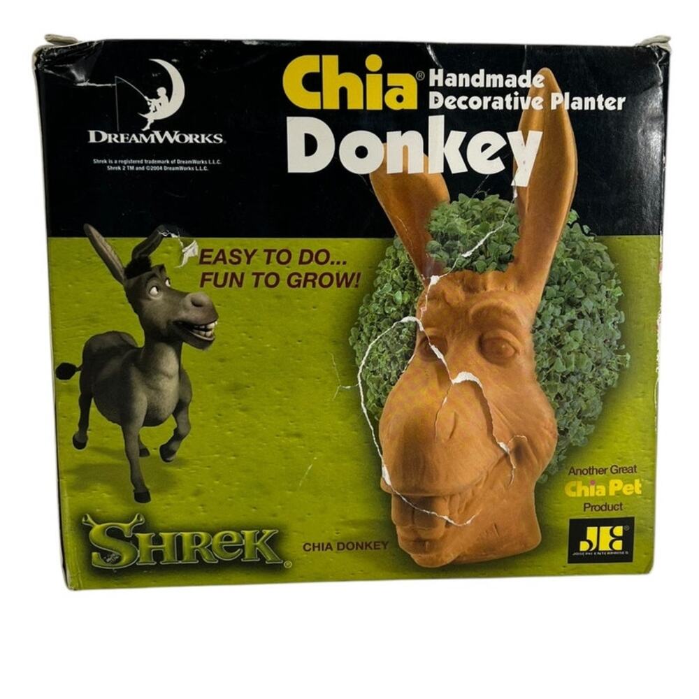 VINTAGE Dreamworks CHIA Pet Shrek "Donkey" Handmade Planter